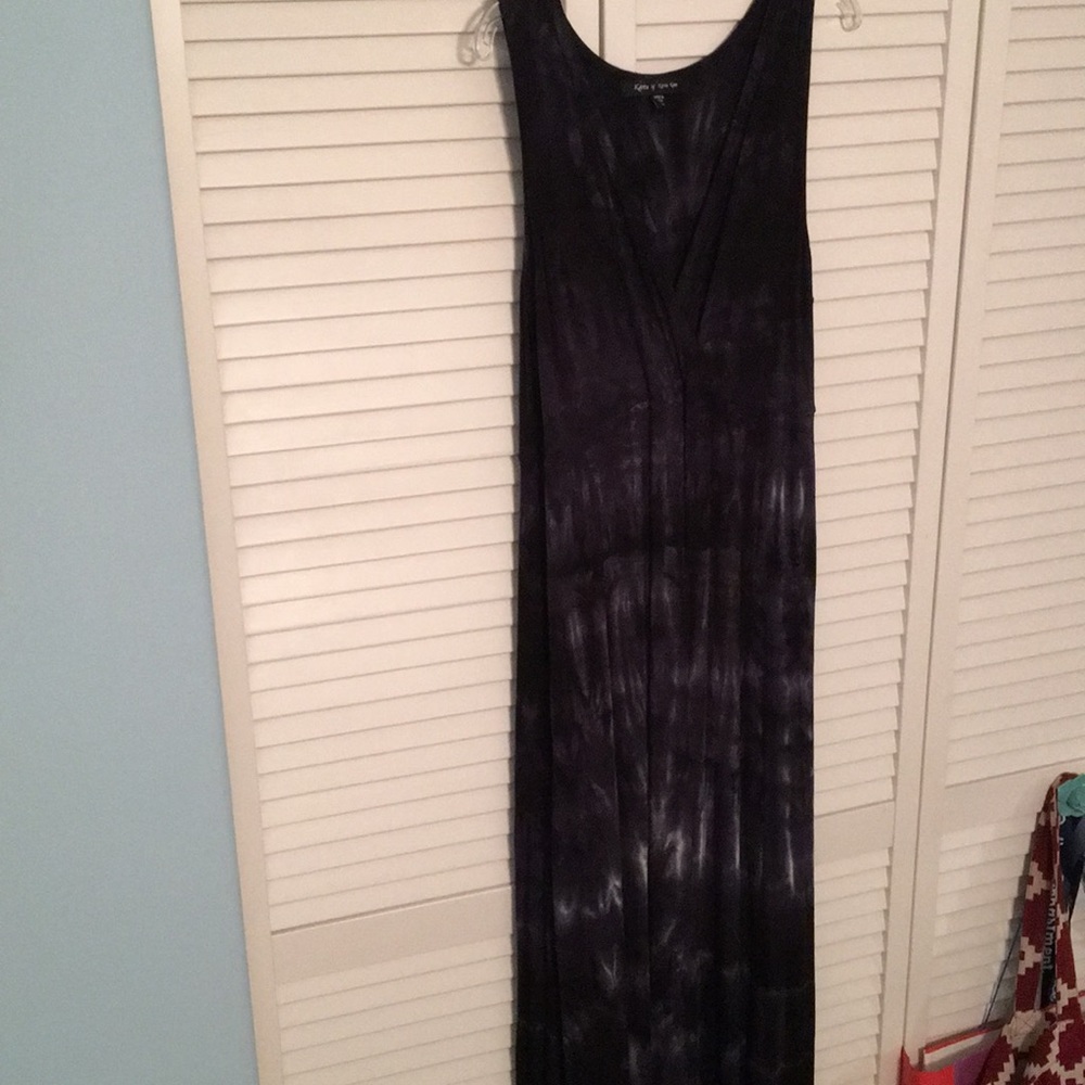 Midnight blue tie-dyed maxi dress